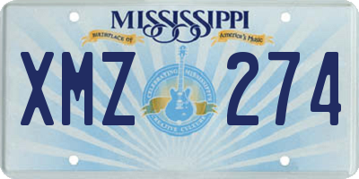 MS license plate XMZ274
