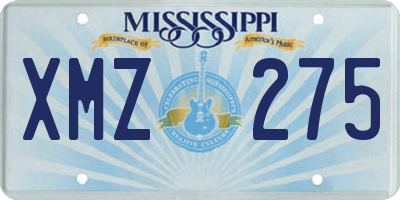 MS license plate XMZ275