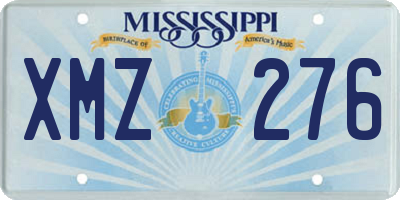 MS license plate XMZ276