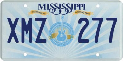 MS license plate XMZ277
