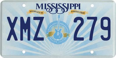 MS license plate XMZ279