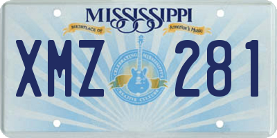 MS license plate XMZ281