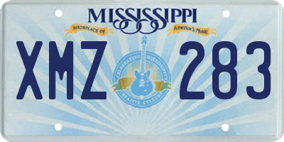 MS license plate XMZ283