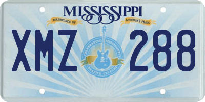 MS license plate XMZ288