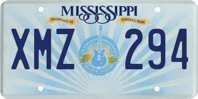 MS license plate XMZ294