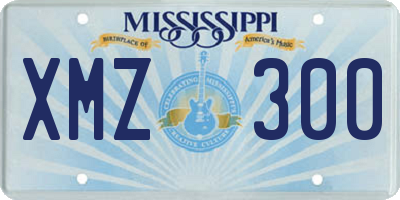MS license plate XMZ300