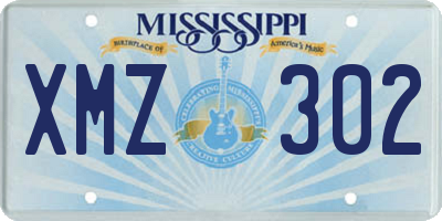 MS license plate XMZ302
