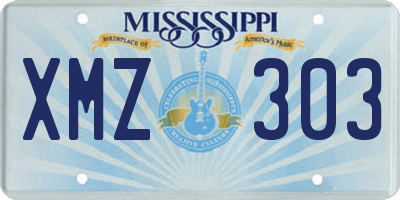 MS license plate XMZ303