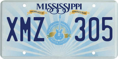 MS license plate XMZ305