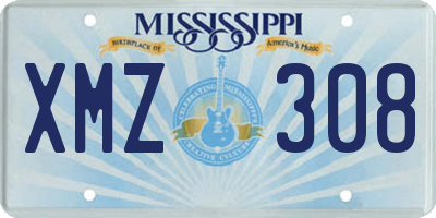 MS license plate XMZ308