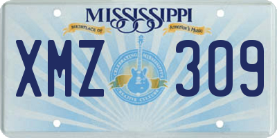 MS license plate XMZ309