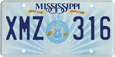 MS license plate XMZ316