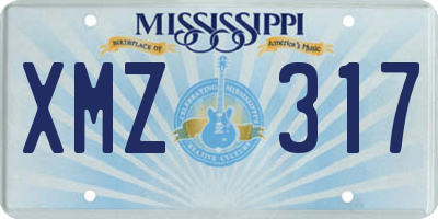 MS license plate XMZ317