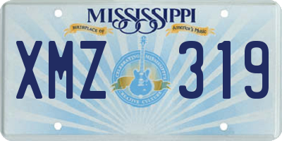 MS license plate XMZ319