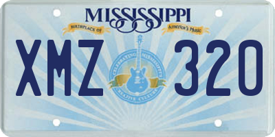 MS license plate XMZ320