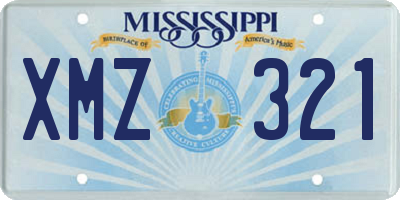 MS license plate XMZ321