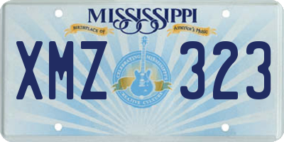 MS license plate XMZ323