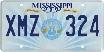 MS license plate XMZ324