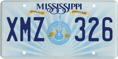 MS license plate XMZ326