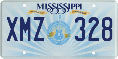 MS license plate XMZ328
