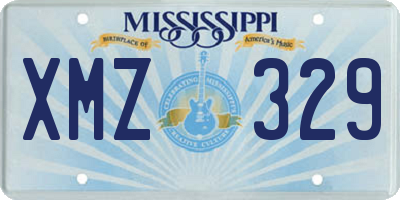 MS license plate XMZ329