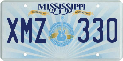 MS license plate XMZ330