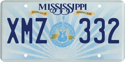 MS license plate XMZ332