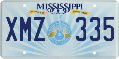 MS license plate XMZ335