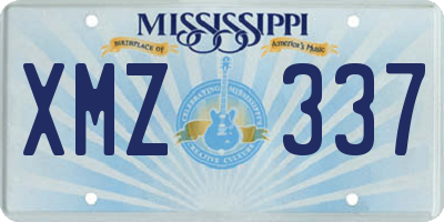 MS license plate XMZ337