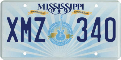 MS license plate XMZ340