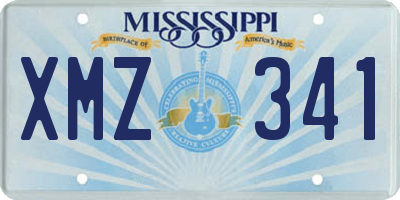 MS license plate XMZ341