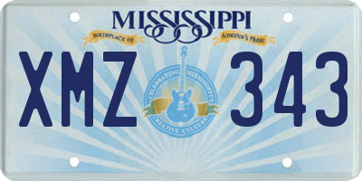 MS license plate XMZ343