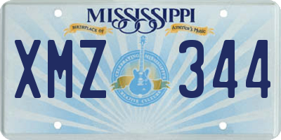 MS license plate XMZ344