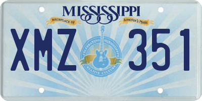 MS license plate XMZ351