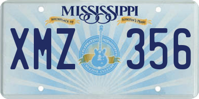 MS license plate XMZ356