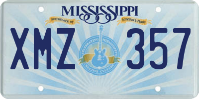 MS license plate XMZ357