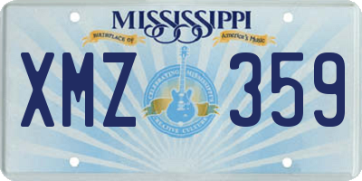 MS license plate XMZ359