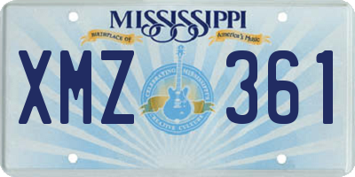 MS license plate XMZ361