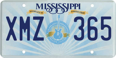 MS license plate XMZ365
