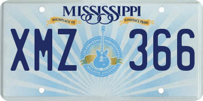 MS license plate XMZ366