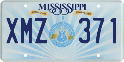 MS license plate XMZ371