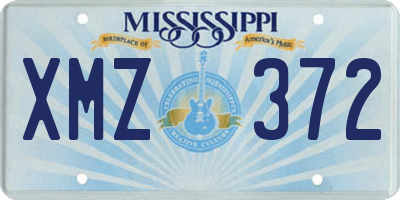 MS license plate XMZ372