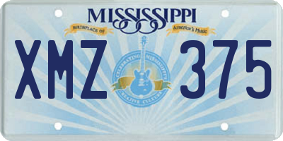 MS license plate XMZ375