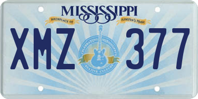 MS license plate XMZ377