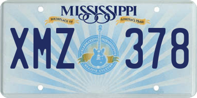 MS license plate XMZ378