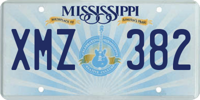 MS license plate XMZ382