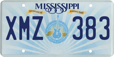 MS license plate XMZ383