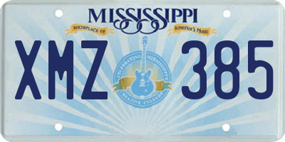 MS license plate XMZ385