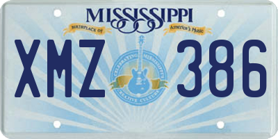 MS license plate XMZ386