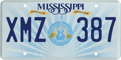 MS license plate XMZ387